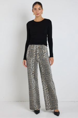 Zoey High Rise Jean - Leopard