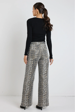 Zoey High Rise Jean - Leopard
