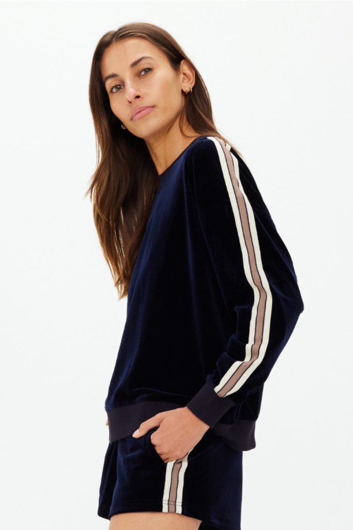 Monaco Lisel Crew Neck Sweater - Navy