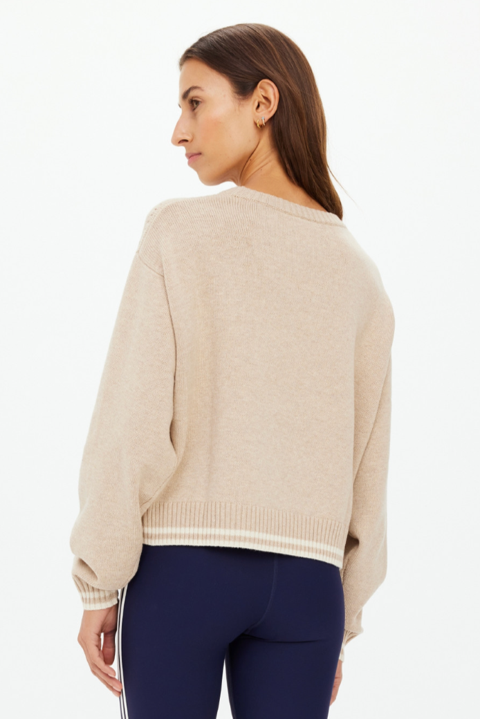Xanthe Crew Neck Wool Sweater - Sand