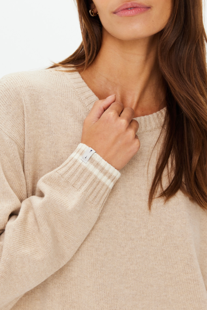 Xanthe Crew Neck Wool Sweater - Sand