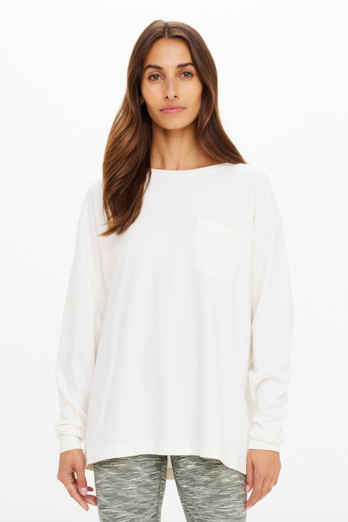 Soho Cara Long Sleeve Top - Creme