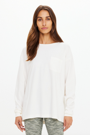 Soho Cara Long Sleeve Top - Creme
