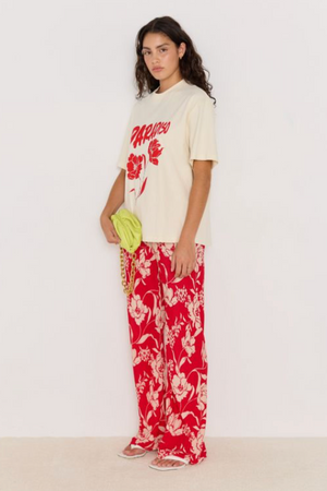 Poppy Pants - Red Floral