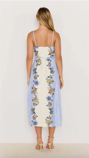 Lucia Midi Dress - Blue & Cream Floral