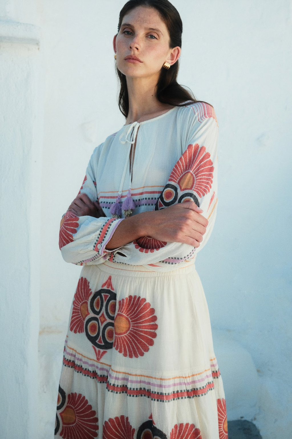 Dilos Blouse - Red/Orange