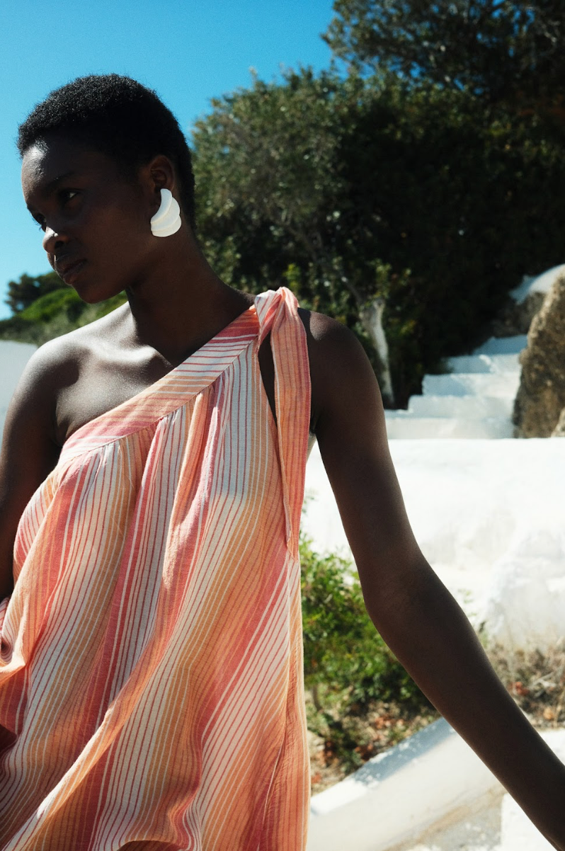 Delphi Dress - Str Red/Orange