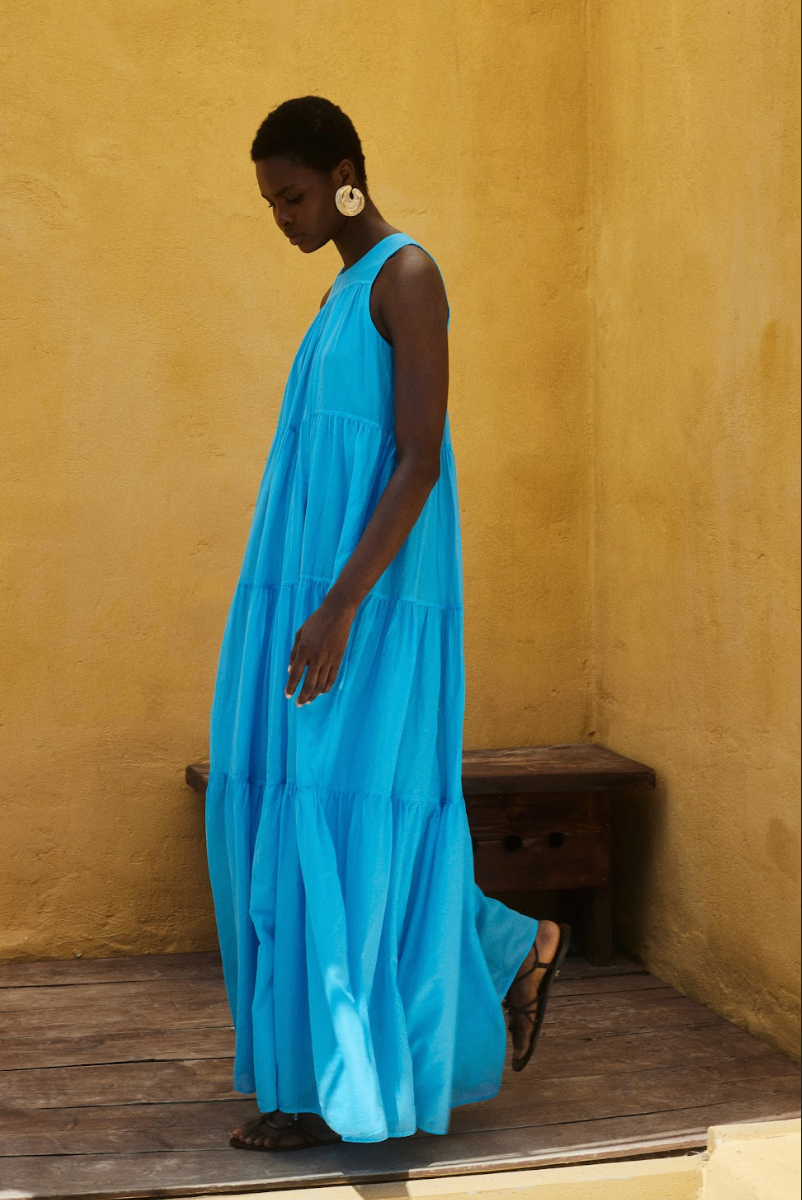 Lack Long Dress - Cyan, by Devotion Twins

Long dress with ruffles
Round neck
Pure cotton