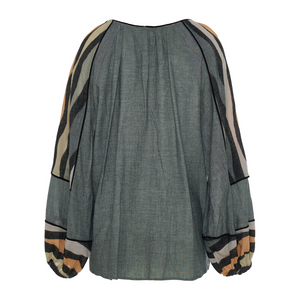 Serene Blouse - Khaki/Tabac