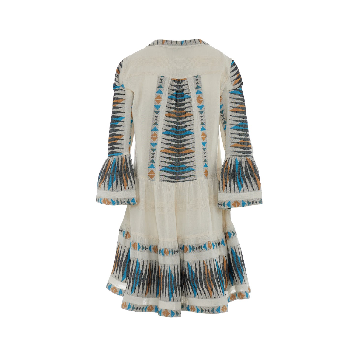 Paradise Short Dress - Blue/Camel