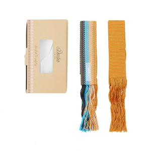 Devotion Twins Hand Woven Belts, Set of 2 - Blue/Camel