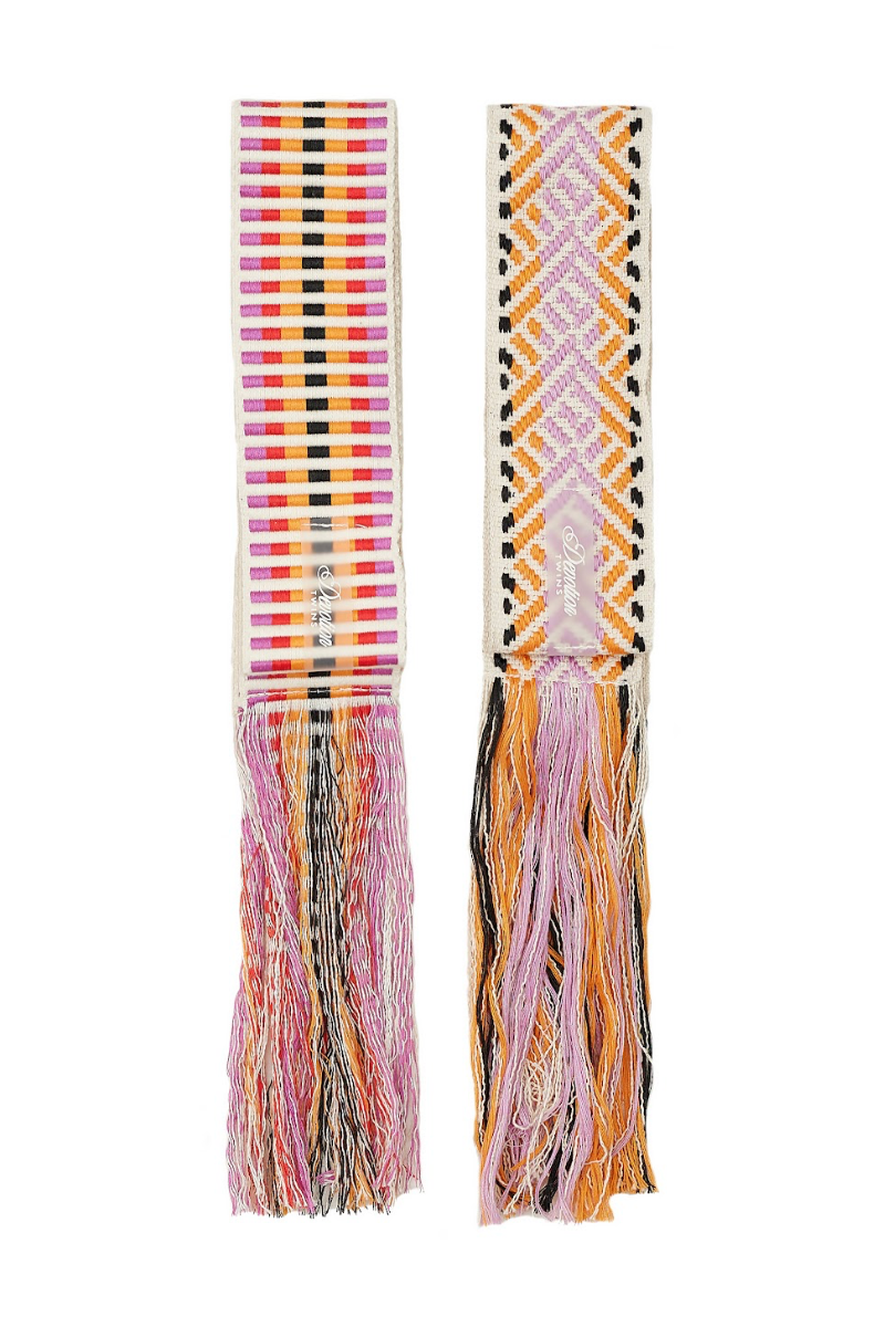 Devotion Twins Hand Woven Belts, Set of 2 - Red/Orange