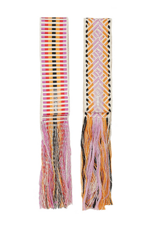 Devotion Twins Hand Woven Belts, Set of 2 - Red/Orange