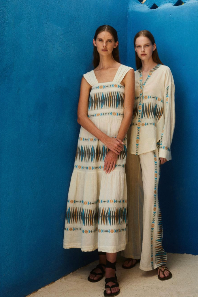 Iluma Pant - Blue/Camel