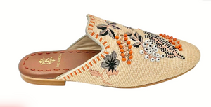 Meadow Beaded Mule - Cream
