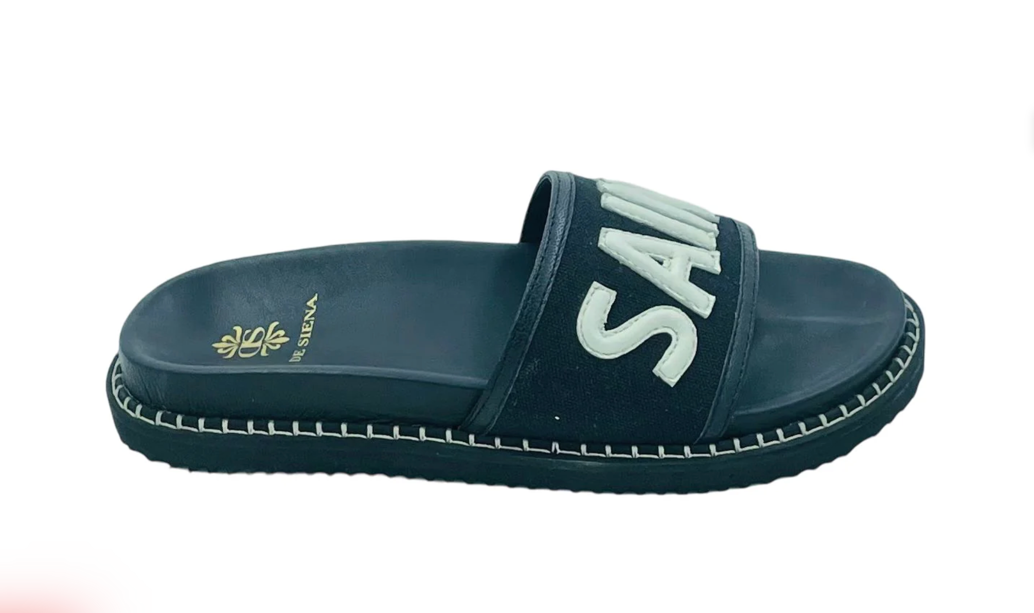 Saint Tropez Canvas/Leather Resort Fussbett - Black