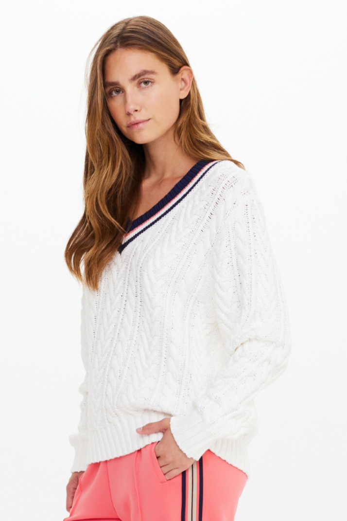Espada Louie V Neck Sweater - Creme
