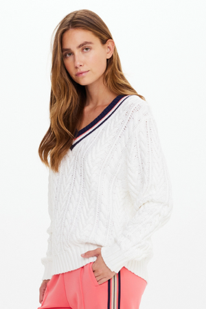 Espada Louie V Neck Sweater - Creme