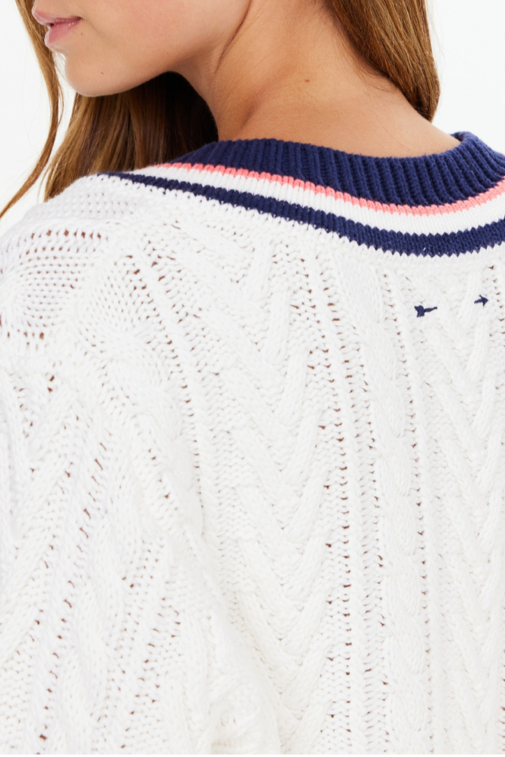 Espada Louie V Neck Sweater - Creme