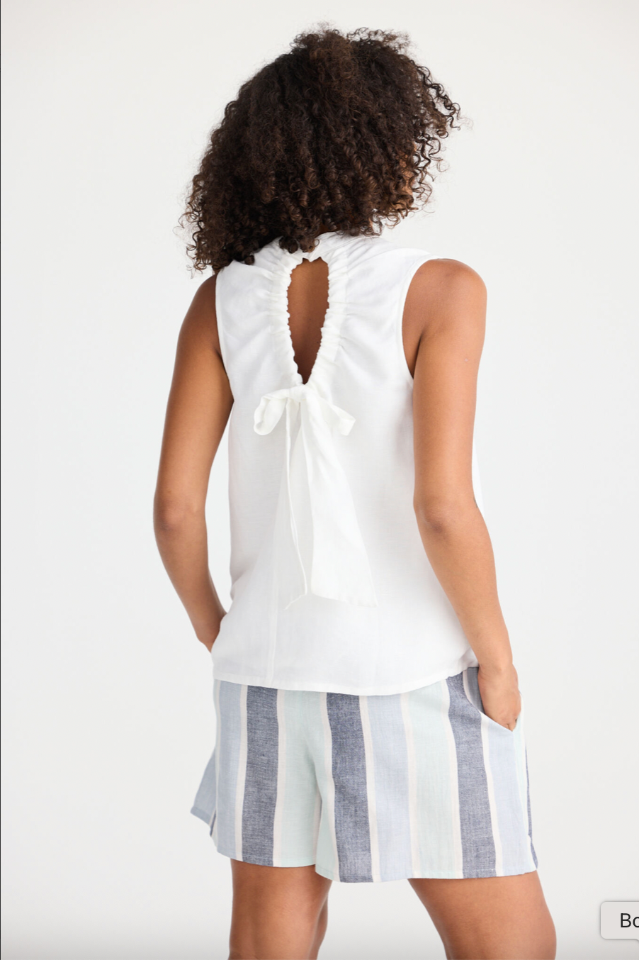 Adel Top - White Linen Blend