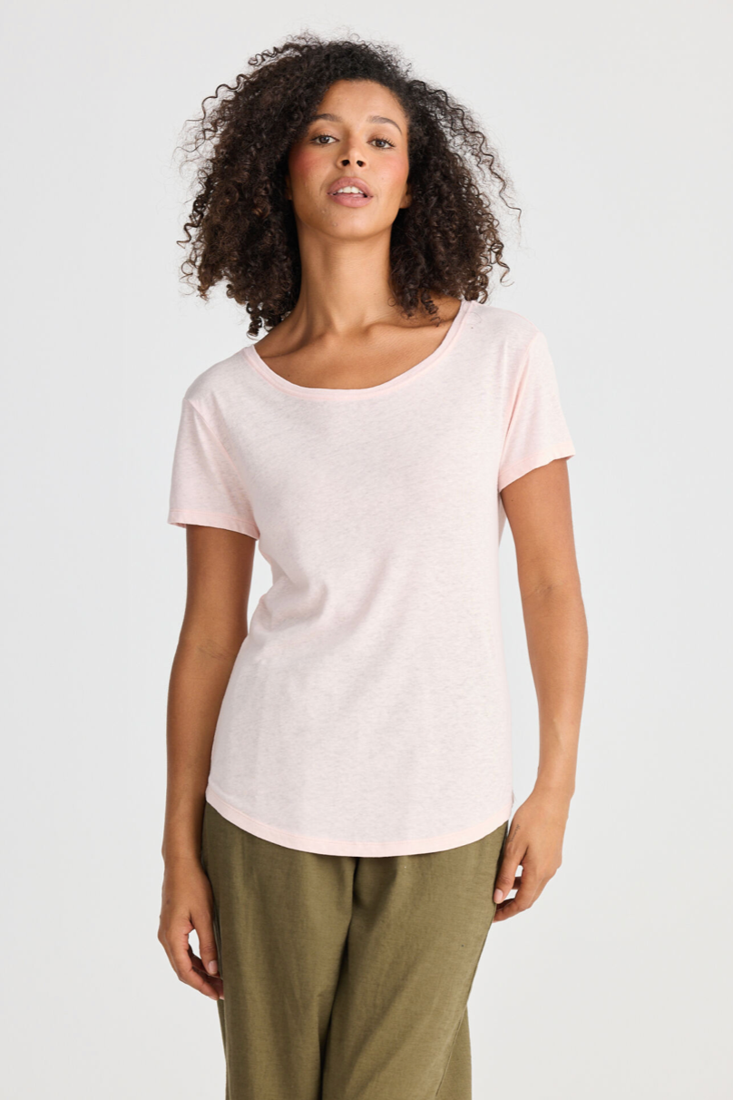 Monza Linen Tee - Pink