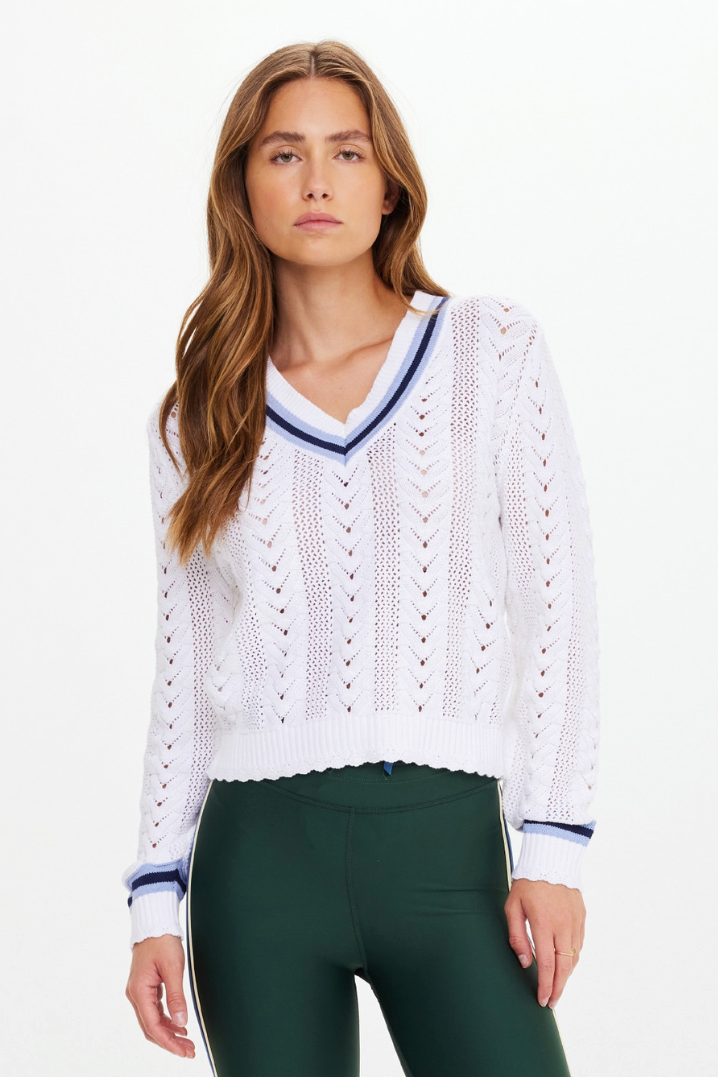 Citta Sonny V Neck Sweater - White