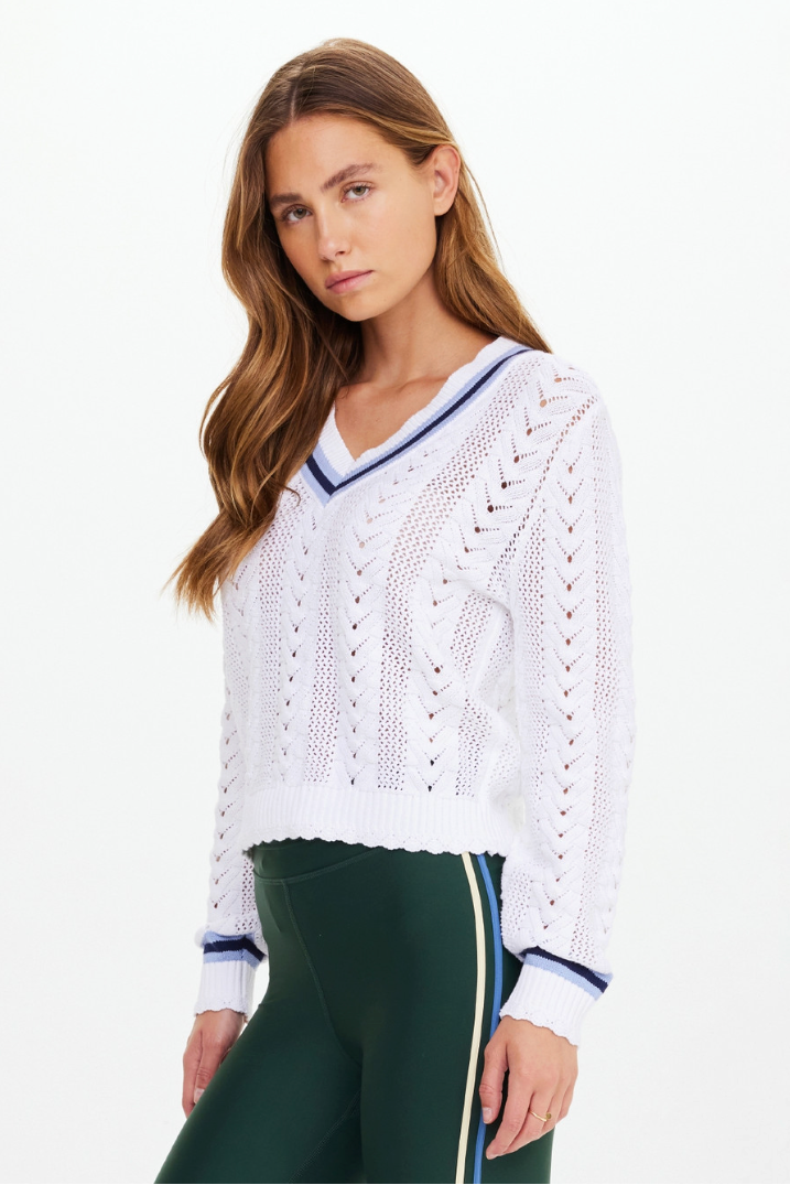 Citta Sonny V Neck Sweater - White