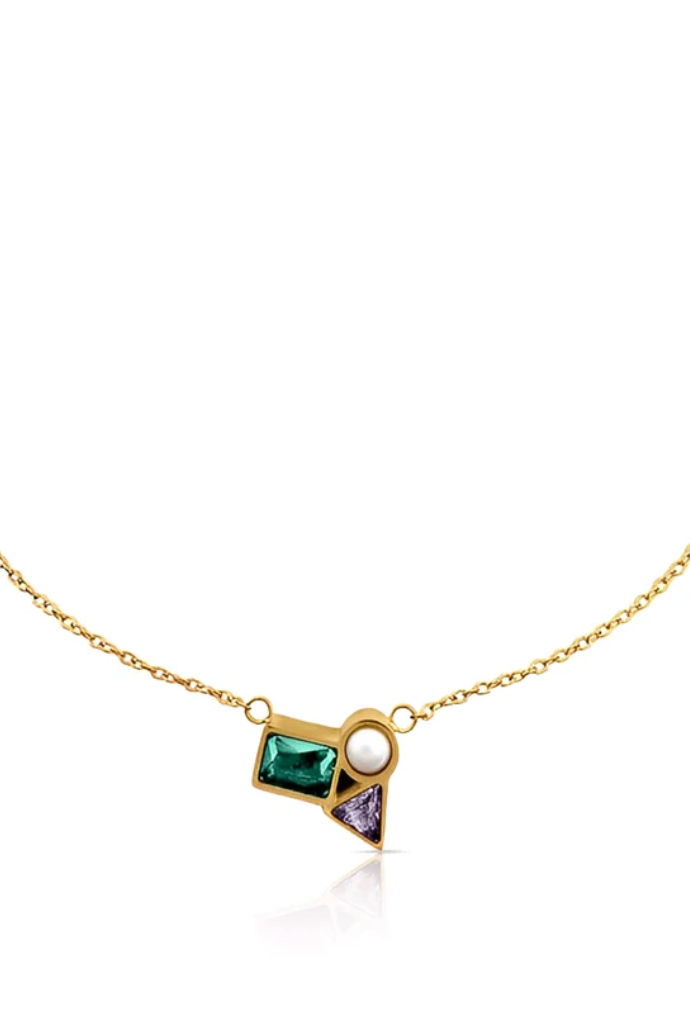 Anchor Necklace - Gold, by Ever

Part of the 'In Her Stride' EVER x Izzi Batt-Doyle&nbsp;Collection, the Anchor Necklace brings together a bold trio of emerald, amethyst and pearl.

Designed for movement and versatility, it sits neatly along the collarbone.