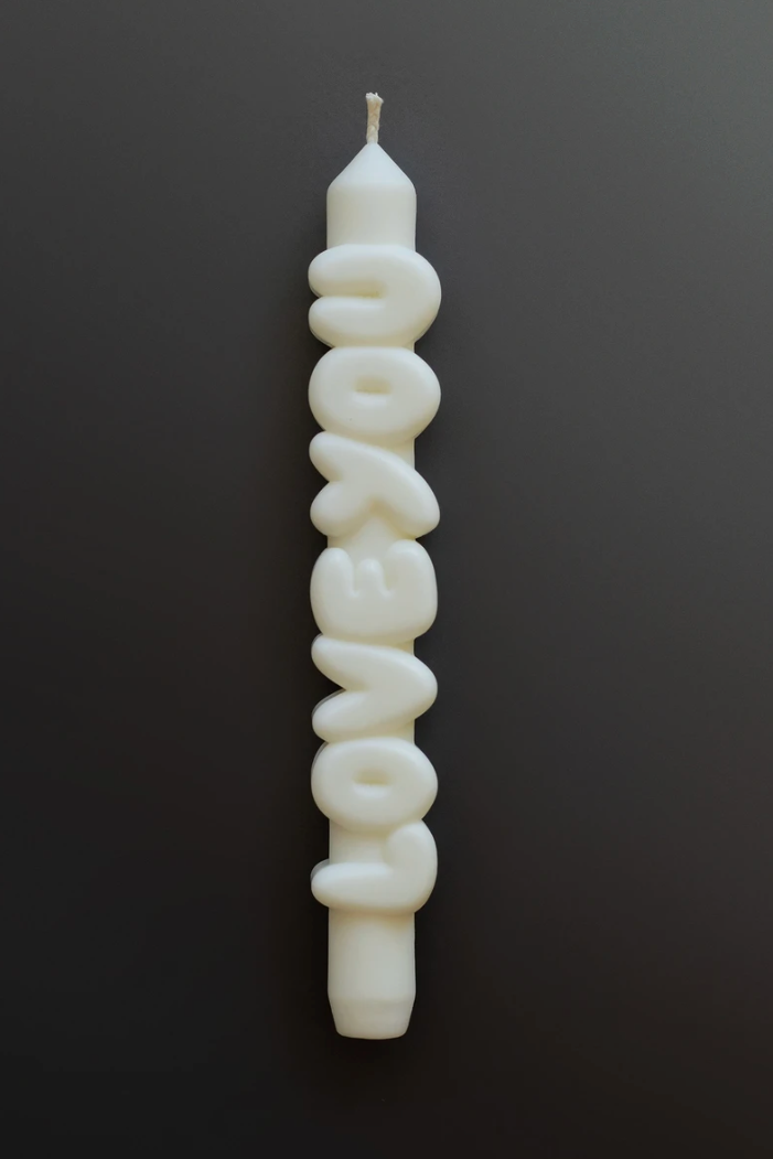 3D Taper Candle - 'Love You' - White