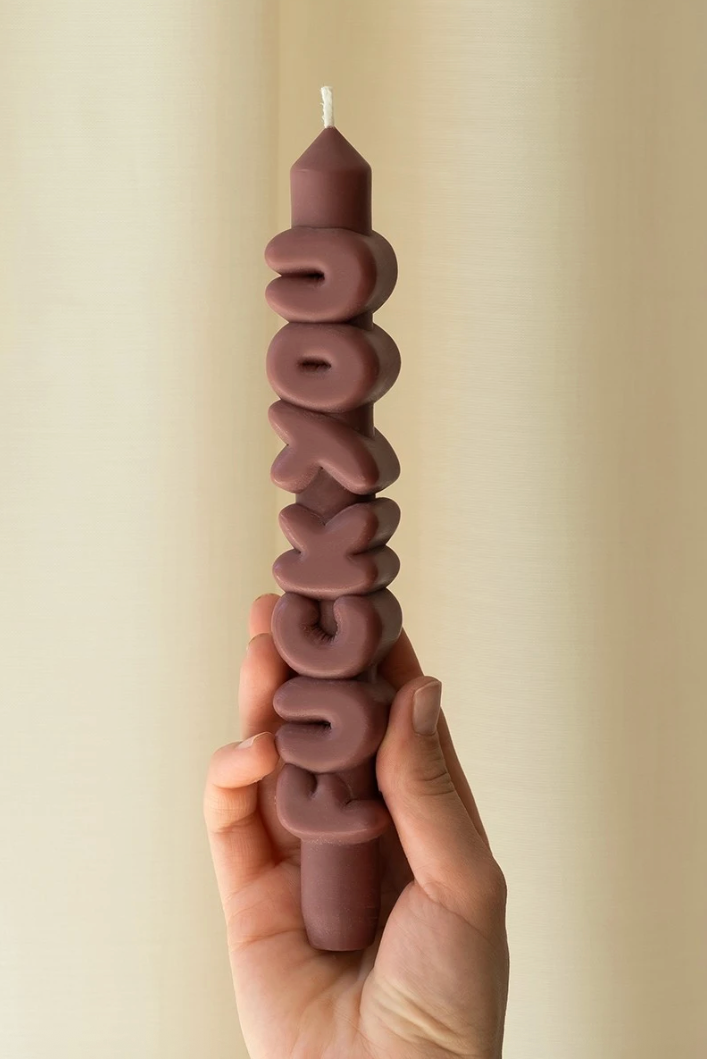3D Taper Candle - 'F*ck You' - Mocha