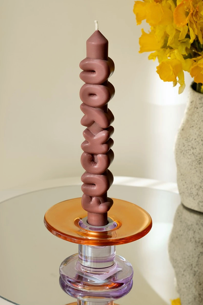 3D Taper Candle - 'F*ck You' - Mocha