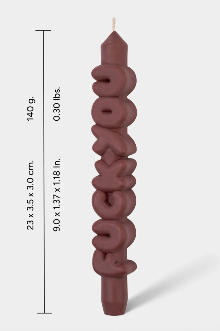 3D Taper Candle - 'F*ck You' - Mocha