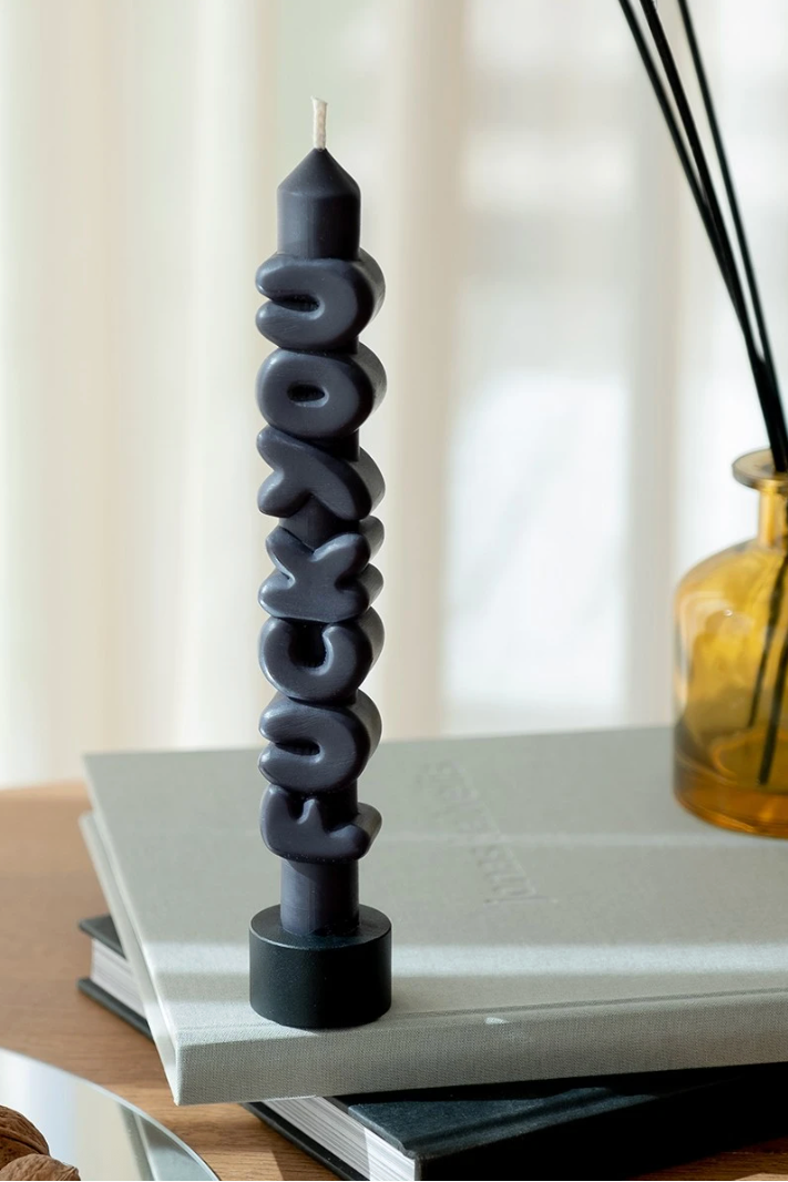3D Taper Candle - 'F*ck You' - Black