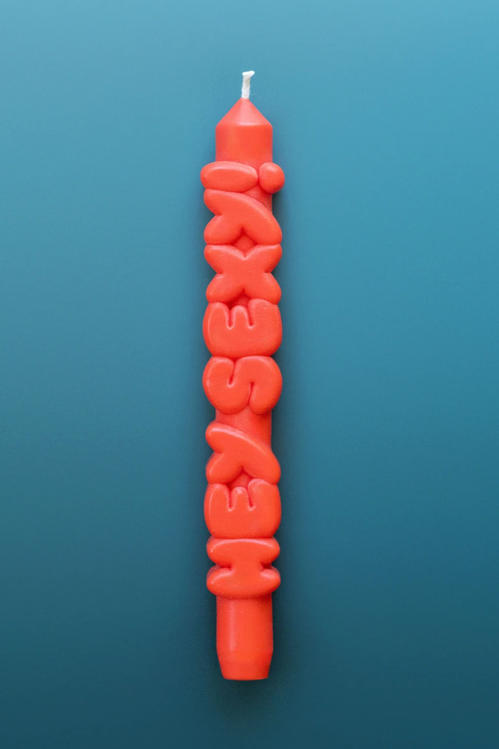 3D Taper Candle - 'Hey Sexy' - Orange