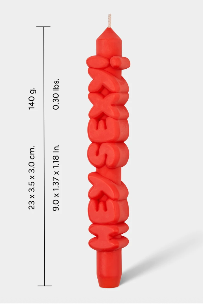 3D Taper Candle - 'Hey Sexy' - Orange