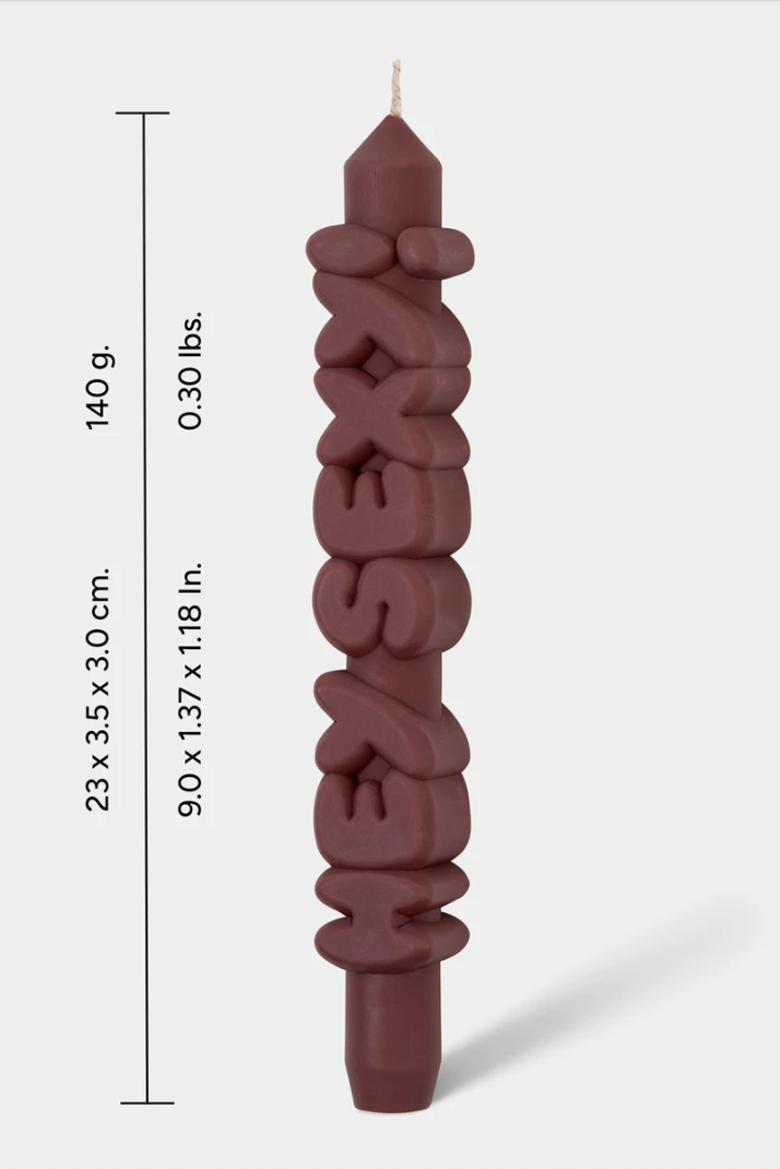 3D Taper Candle - 'Hey Sexy' - Mocha