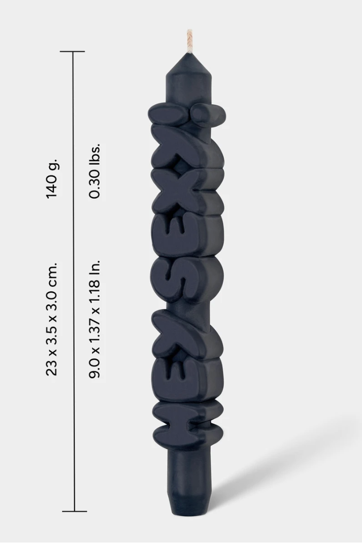 3D Taper Candle - 'Hey Sexy' - Black