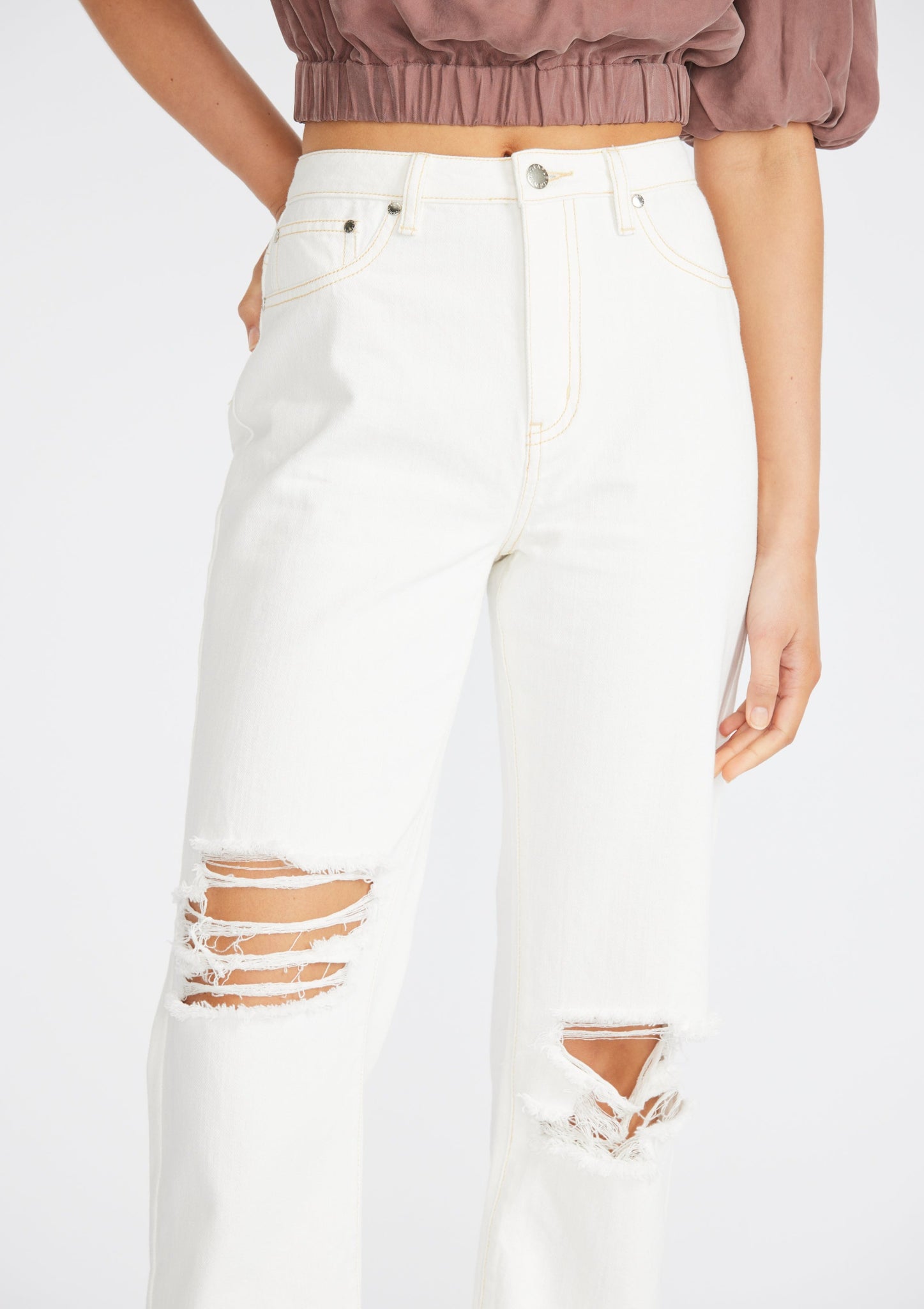Echo Distressed Jeans - White