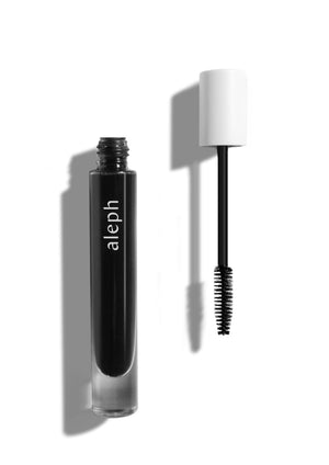 Lift Lengthen Mascara - Black, by Aleph  A consciously crafted formula designed to lift, define and add volume to the lashes on application. Over time, the unique Aleph Peptide Blend works to nourish, strengthen and lengthen lashes.  100% microplastic-free, smudge-free, flake-free, natural formulation. Sustainably made in New Zealand.