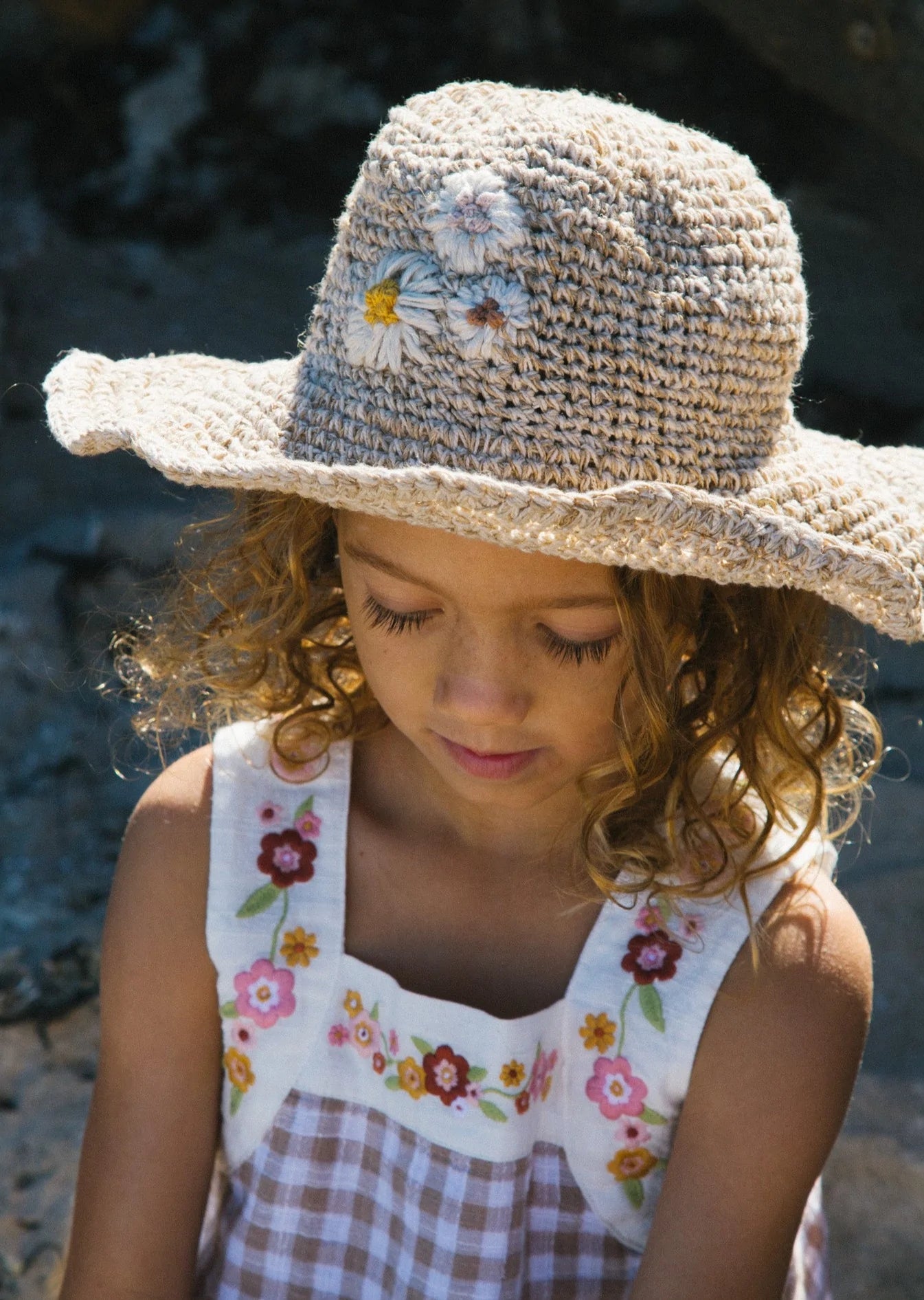 Kids Polly Short Brim Hat - Flora