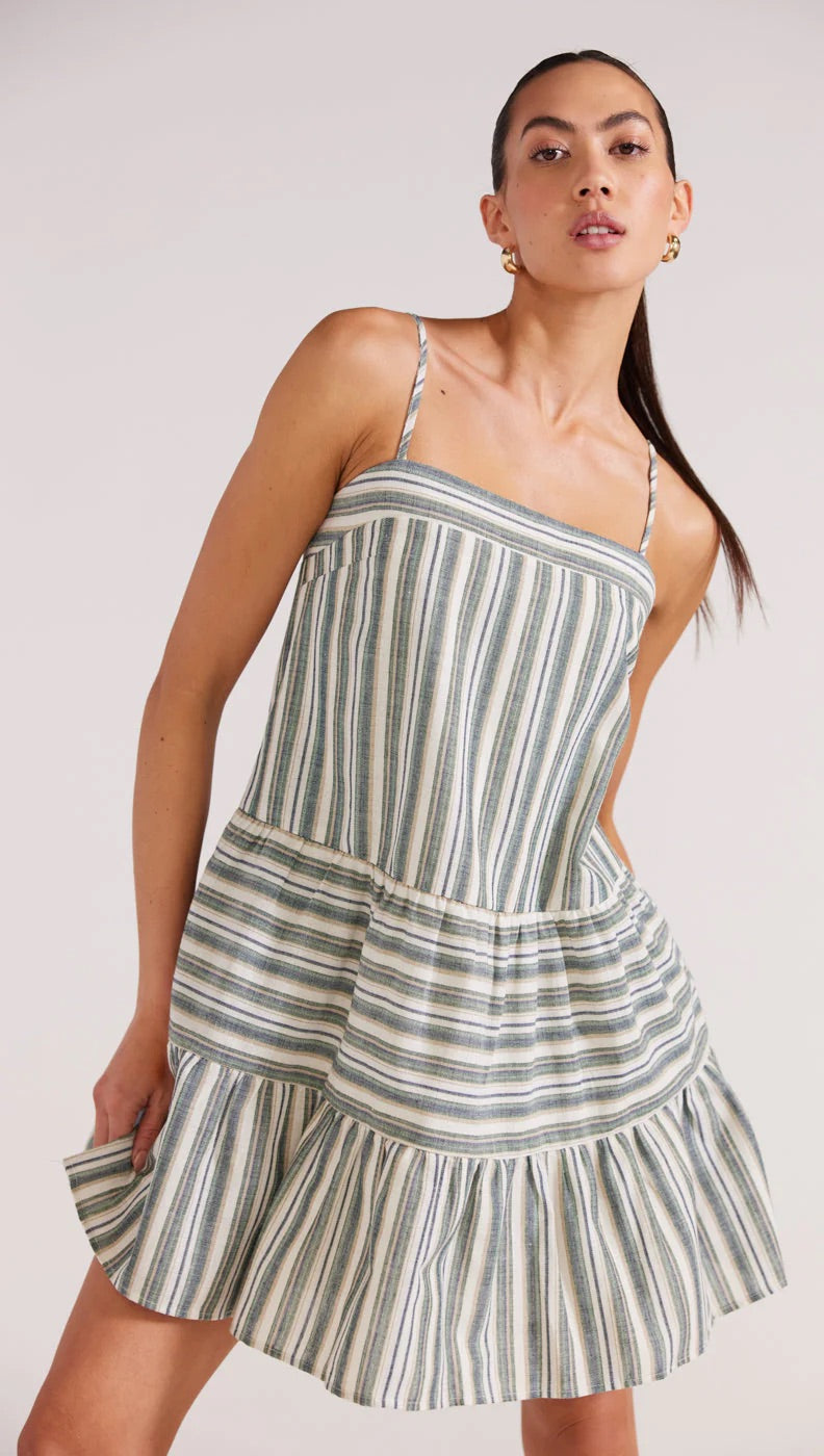 *Pre-Loved* Hudson Tiered Mini Dress - Stripe