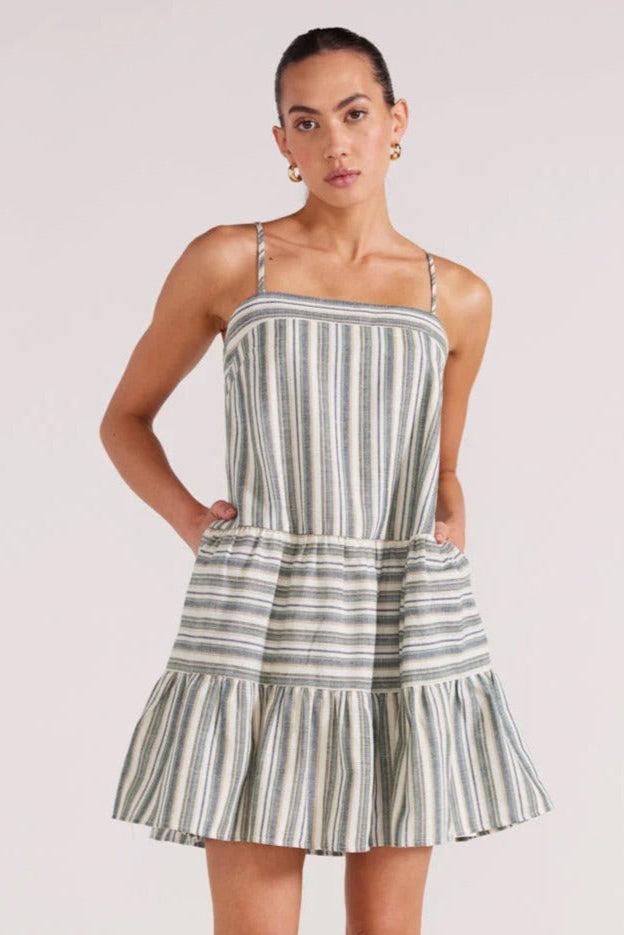 *Pre-Loved* Hudson Tiered Mini Dress - Stripe