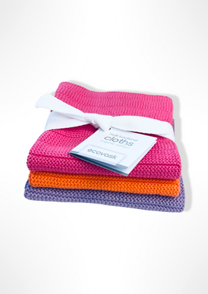 Ecovask Organic Multi Functional Wash Cloths - Brights Collection