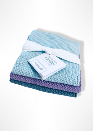 Ecovask Organic Multi Functional Wash Cloths - Brights Collection