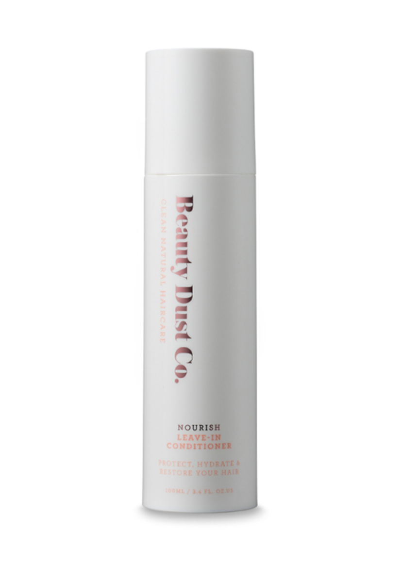NOURISH - LEAVE IN CONDITIONER  PROTECT, HYDRATE & REPAIR YOUR HAIR.  A delicate luxurious leave-in conditioner infused with natural ingredients of Hibiscus Flower, Coconut Oil and Manuka Honey.  Triple conditioning, detangling, anti-frizz, UVA/UVB sun protection, thermal protectant, prevents breakage & split ends, ultra repairing, adds shine, softness & lustre.  86% Natural*  SULPHATE FREE + PARABEN FREE + PHTHALATE FREE + PETROCHEMICAL FREE + CRUELTY FREE