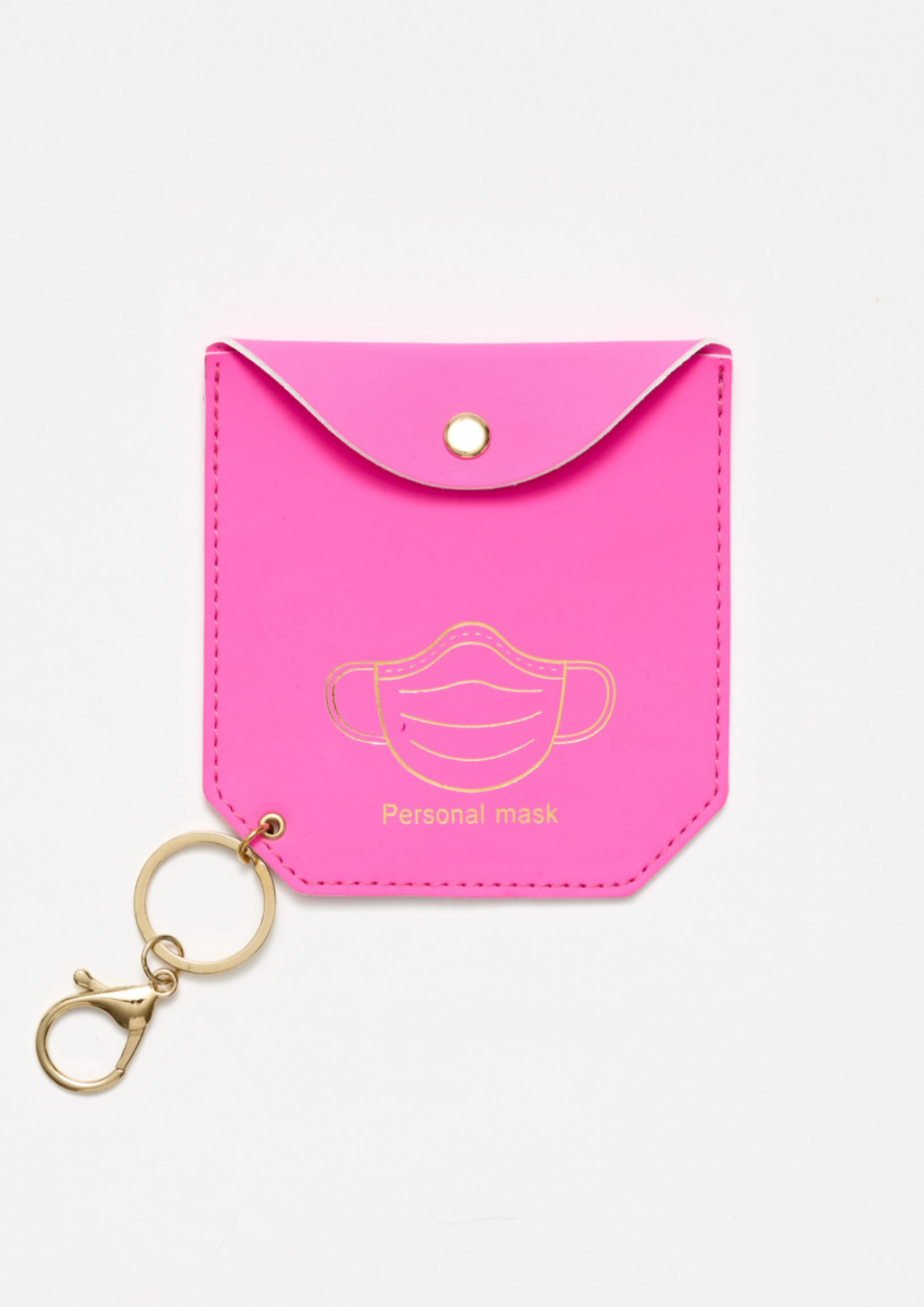 Face Mask Holder - Neon Pink, by Stella + Gemma Keep your mask nice and handy and germ free in this cute wee mask holder from Stella and Gemma.  Key chain attached for easy access on your keys.