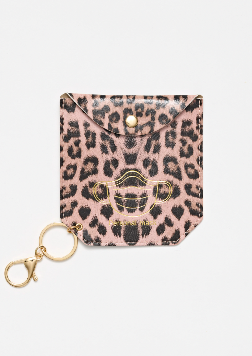 Face Mask Holder - Rose Leopard, by Stella + Gemma Keep your mask nice and handy and germ free in this cute wee mask holder from Stella and Gemma.  Key chain attached for easy access on your keys.