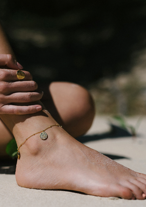 Truth Anklet in Gold | Love Lunamei         Stack It           Adjustable        Reversible  Anahata - The Heart Chakra Collection.   The Truth Anklet is a daily reminder that this path is a gentle one. One to be walked with integrity and love. With each step forward, allow love to guide you.  Trust it to unlock the limitless potential and truths from within.