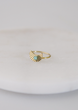 Wild Heart Ring in Gold | Love Lunamei  For the Moon Gazers  Our Love Lunamei wild hearted woman seeks guidance from the moon... It's feminine energy connects her more deeply to her intuition and helps when setting new intentions. Our Gold Moon Beam collection features the Green Amazonite gemstone for truth, honour and integrity.