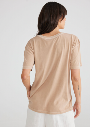 Floral Relaxed Tee - Sand